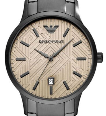 Emporio Armani Renato Quartz Grey Dial Grey Steel Strap Watch For Men - AR11120